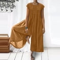 thumbnail image 2 of HBFAGFB Combinaison Femme Col Rond Manches Courtes Zippées Ample et Légère Jaune Taille m, 2 of 5