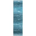 thumbnail image 2 of Hallway Runner Rugs Non Slip Machine Washable Contemporary Sea Blue Stripe Abstract Flat Weave Dog Friendly 9 feet Kitchen Runner Indoor mat 2.3'x8.9', 2 of 9