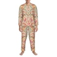 thumbnail image 3 of Salouo Indian Paisley 1 Print Button-Front Long Sleeve Pajama Set for Men, Soft 2Pjs Men's Long Sleeve Sleepwear-Medium, 3 of 7