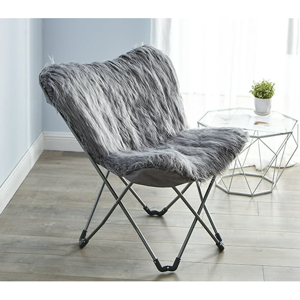 Dormco Faux Fur Erfly Dorm Chair, Foldable Dorm Chair