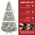 thumbnail image 3 of VIVATREES 6ft Pre-lit Flocked Artificial Christmas Tree 1032 Hinged Branch Tips Spruce w/ 250 Warm White LED Lights Foldable Metal Base, 3 of 8