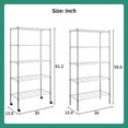thumbnail image 2 of CL.HPAHKL 5-Tier Wire Shelving Unit 30"L×13.9"W×61.2"H, NSF Certified Metal Shelf, Heavy Duty Wire Rack Adjustable Storage Shelves with Wheels for Restaurant Pantry Garage, 1250lbs Capacity, Chrome, 2 of 7