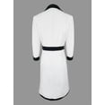thumbnail image 4 of Women'S Colorblock V-Neck Blazer Dress - Long Sleeve Buttoned Party Outfit Black & White XXL, 4 of 8