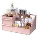 thumbnail image 1 of Caja de almacenamiento de cosméticos, elegante organizador de maquillaje multifuncional para encimera con cajones para útiles de arte de la oficina escolar, M rosa, 1 of 13