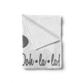 thumbnail image 2 of Ooh La La Soft Flannel Fleece Blanket, Graphical Illustration of a Perfume Bottle with Cursive Calligraphy Aromatic, Cozy Plush for Indoor and Outdoor Use, 50" x 70", Salmon and Grey, by Ambesonne, 2 of 6