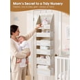 thumbnail image 4 of Over the Door Organizer, 6-Shelf Closet Hanging Storage with 13 Mesh Pockets, 55lbs Large Capacity for Baby Nursery, Bathroom, Bedroom, and Dorm, Beige, 4 of 9