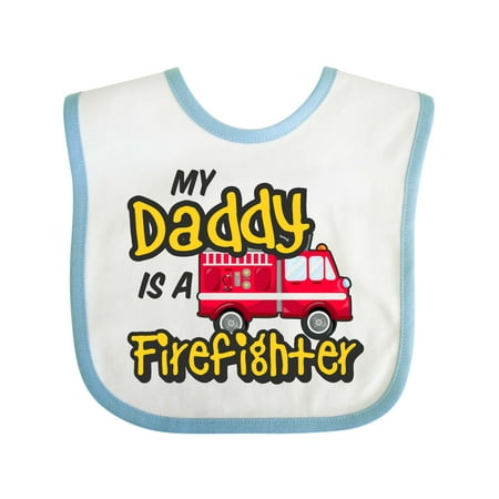 

Inktastic My Daddy is a Firefighter with Fire Truck Gift Baby Boy or Baby Girl Bib