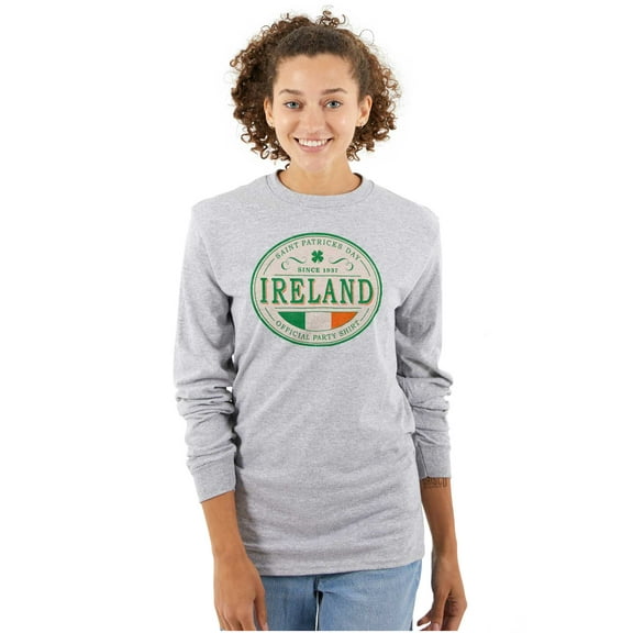 Saint Patricks Day Ireland Flag Party Long Sleeve TShirt Men Women Brisco Brands S