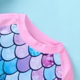 thumbnail image 6 of Girls Swimsuit 3 Piece Cover Up Kids Two Piece Floral Scale Print Top Shorts Kids Set, 6 of 9