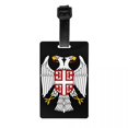 thumbnail image 1 of Custom Serbia Flag Luggage Tag Privacy Protection Baggage Tags Travel Bag Labels Suitcase, 1 of 1