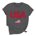thumbnail image 4 of 4th of July Shirts Women American Flag Patriotic Shirts USA Star Stripes Graphic T Shirt Short Sleeve Summer Tees, 4 of 6