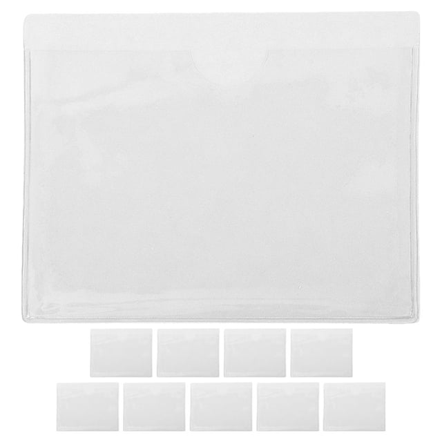 KAKOWELY adhesive pockets 10pcs Index Cards Holders Adhesive Card Holders Self Adhesive Pocket For Index Card Pocket Protector Self Adhesive Card Holders Clear Sticky Index Card Holders