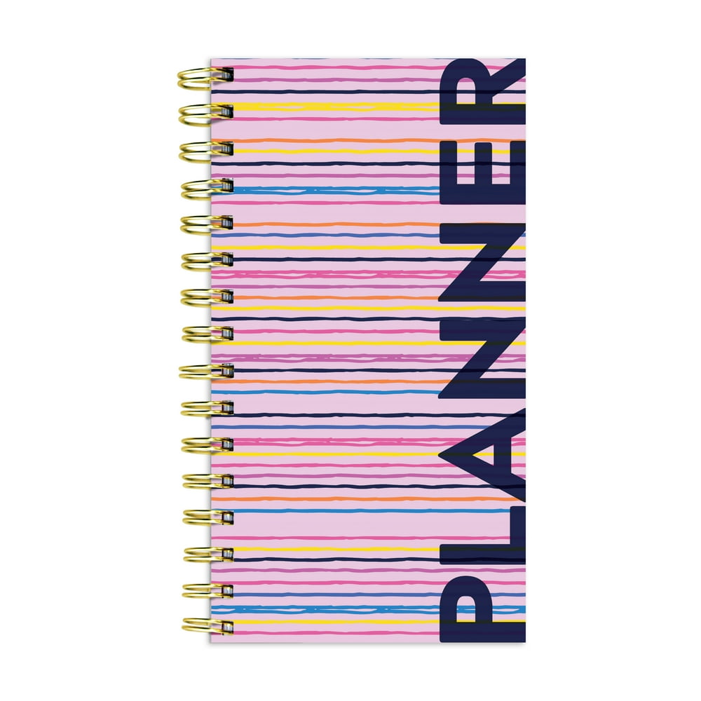 Pink Stripe Undated Ultimate 3.5"x6.5" Weekly Spiral Pocket Planner and