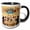 Black/White, variant on 3drose, Image of Jewish Family Celebrates Pasover at Food Laden Table, 15oz Two-tone Yellow Mug