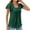 Green, variant on fatyb Summer Tops for Women Square Neck Ruffle Short Sleeve Blouses Pleated Loose Womens Casual T-Shirts