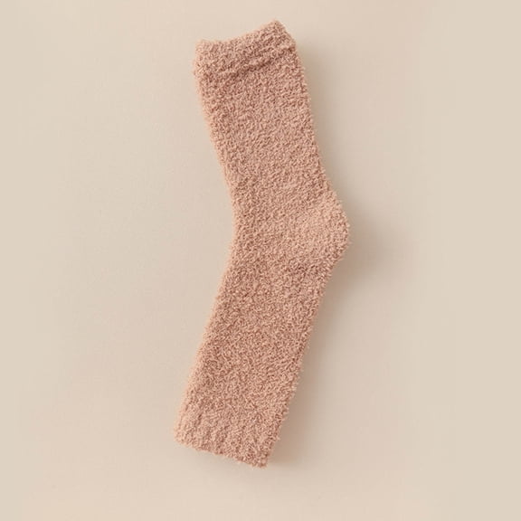 Roncen Women’s Plush Coral Fleece Leg Warmers, Winter Thermal Knee Socks for Sleeping, Extra Thick & Anti-Shedding