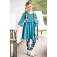 thumbnail image 4 of Millie Loves Lily Girls Teal and Yellow Dress & Legging Set (Size 4T-12 & Plus Sizes), 4-PCS, 4 of 7