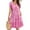 Multicolor, variant on Multicolor Women's Summer Dresses Ruffle Short Sleeve V-Neck Solid Loose Short Flowy Pleated Casual Vacation Dress