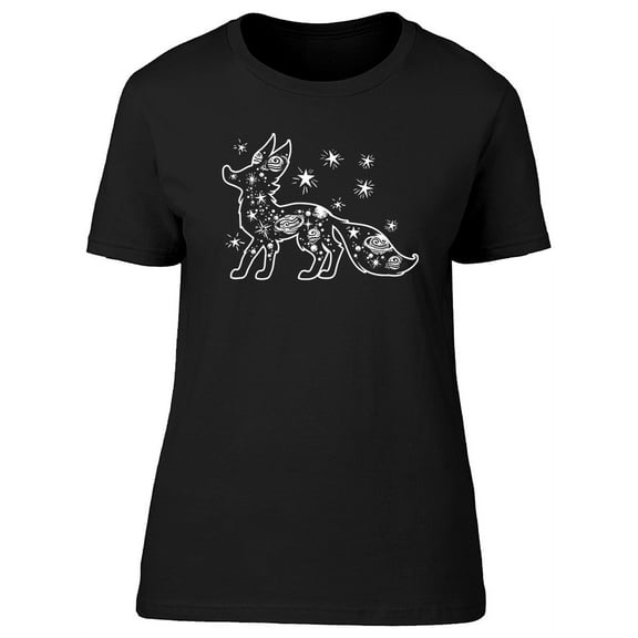 Galactic Fox Graphic T-Shirt Women -Image by Shutterstock, Female x-Large