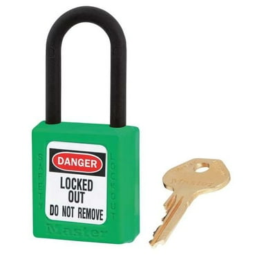 Master Lock Lockout Padlock,KA,Green,1-3/4"H,PK6 406KAS6GRN