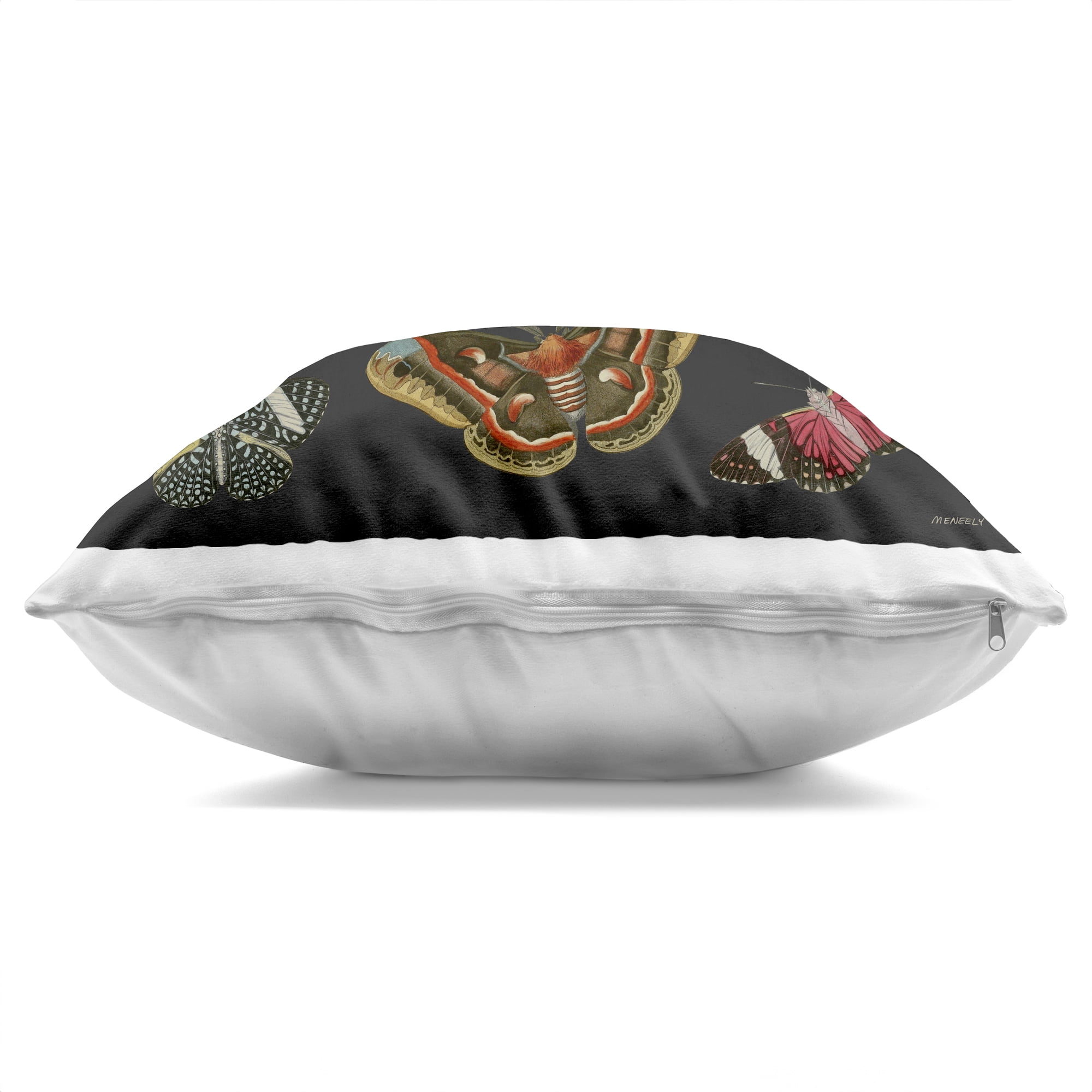 Stupell Industries Butterfly Assortment on Black Decorative Printed Throw Pillow, design by Dan Meneely
