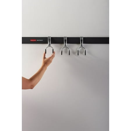 

Rubbermaid Fast Track Garage Storage Wall Mounted Compact Hook 3 Piece Set.