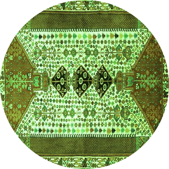 Ahgly Company Indoor Round Persian Green Traditional Area Rugs, 7' Round