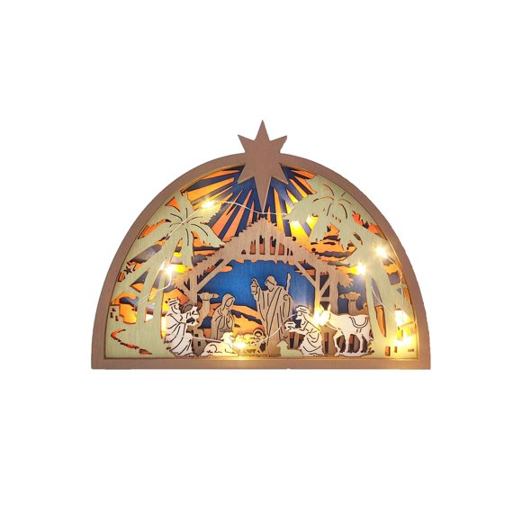 Decoraciones de Navidad para el Hogar Navidad Artesanías de Madera, Decoraciones de Talla en Madera, Decoraciones de Escritorio para el Hogar, Decoraciones de Vacaciones Y el Nacimiento de Jesús Ornam