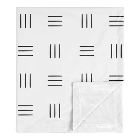 UPC: 0846480096061 | Boho Hatch White and Black Baby Security Blanket Boy or Girl by Sweet Jojo Designs