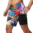 thumbnail image 2 of Friday Night Funkin Swim Trunk for Men, Quick Dry Swim Suit with Mesh Linner And Pocket, Board Shorts for Swim Beach Pool, S-3XL, 2 of 9