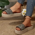 thumbnail image 6 of Mqqzkk Women's Low Platforms Sandals Fashion Woven Slippers Open Toes Sandals Casual Lightweight Summer Slip On Soft Comfy Shoes, 6 of 9