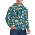 thumbnail image 2 of Pofeuu Floral Print Mens Casual Hooded Collar Drawstring Hoodies Pullover Sweatshirts Casual Long Sleeve Shirts-3X-Large, 2 of 7