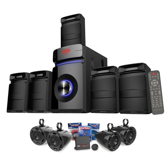 MTX UNI-2-MUDBTRC UTV Audio Kit-Amplifier Speakers Bluetooth Home Theater System