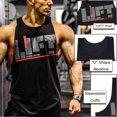 thumbnail image 4 of Men's Stringers Bodybuilding Tank Tops Sleeveless Muscle Shirts Yoga Fitness Vest (Black, Medium), 4 of 7