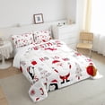 thumbnail image 4 of Santa Claus Comforter Set Merry Christmas Bedding 3 Piece Happy New Year Xmas Bedding Comforter Sets Christmas Themed Duvet Insert Cute Penguin Snowman Quilt King Size, 4 of 6