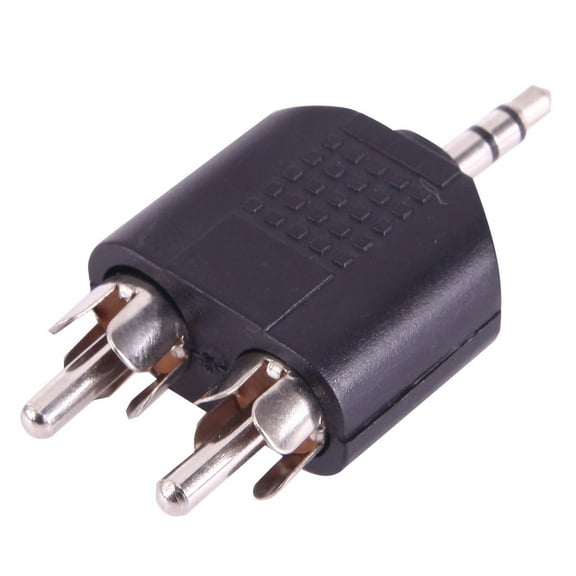 AMZER 2 RCA Male to 3.5mm Male Jack Audio Y Adapter (Black)