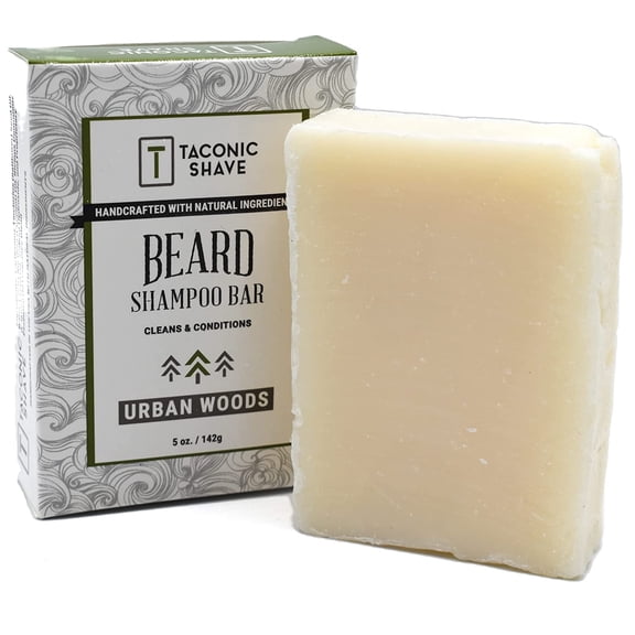 Taconic Shave, Beard Shampoo Bar 5 Oz. - 100% Natural/Handcrafted, Urban Woods Scent