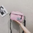 thumbnail image 5 of Moda mujer lona patchwork crossbody teléfono Bolso mini bolsos (rosa), 5 of 5