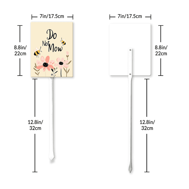 Do Not Mow Rasenschilder Mit Pfahl – 2 Stück, 20,3x30,5 Cm, Coroplast, Doppelseitig Bedruckt