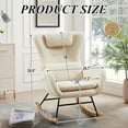 thumbnail image 2 of Nursery Rocking Chair, Upholstered Glider Rocker Nursery Rocking Accent Vanity Chair, Recliner Armchair with Side Pocket, Comfy Side Living Room Chairs, Rocker Glider for Bedroom Nursing Room (Beige), 2 of 8