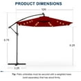 thumbnail image 5 of EROMMY 10ft Solar Lighted Patio Umbrella,Outdoor Offset Cantilever Umbrella, Infinite Tilt, Crank and Cross Base, UV Protection for Backyard, Lawn, Garden & Pool, 5 of 6