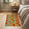 thumbnail image 3 of ODIKA Whimsical Funky Patchwork Squares Multicolor Alternating Maximalist for Bedroom, Nursery, RV, Pet Friendly & Kids Safe Bedside, 3 of 7