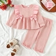 thumbnail image 2 of Kogui Girl Clothes Winter Toddler Girl Clothes Kids Outfits Long Sleeve Sweatshirt Bell Bottom Pants Set Fall Winter Clothing for Girls 3 6 9 12 18 Months 2T 3T 4T 5T (Pink,2-3 Years), 2 of 6