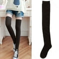 thumbnail image 4 of Ruanlalo 1 Pair Thigh High Socks Japanese Style Attractive Cotton Women Long Boot Stocking for Daily Wear White, 4 of 6