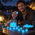 thumbnail image 3 of Light Up Ice Cubes with Reusable Acrylic Design, 20-Pack 0.55 Inch, Blue, for Drinks and Party Events, Decorations, 3 of 3