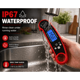 thumbnail image 3 of Meat Thermometer, Instant Read Digital  Food Thermometer with Foldable Probe, IP67 Waterproof Cooking Thermometer for Grilling BBQ Smoker Air Fryer, Red, 3 of 8