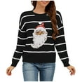 thumbnail image 2 of Sequin Santa Christmas Sweaters for Women 2025 Long Sleeve Crewneck Loose Striped Pullover Sweater Jumper Tops, 2 of 6