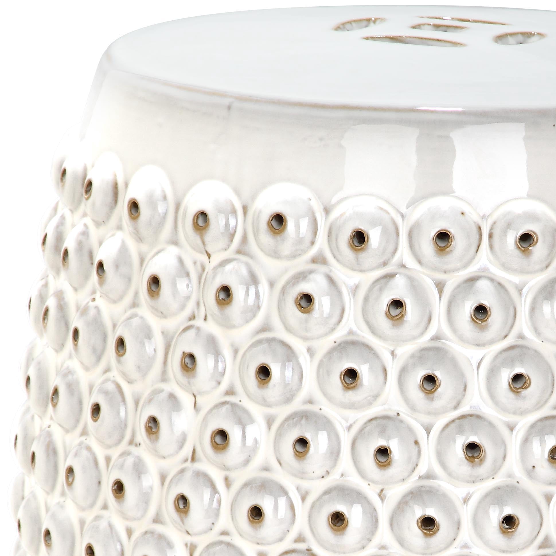 Safavieh Stella Nail Head Indoor/Outdoor Patio Stool, Cream