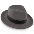 thumbnail image 3 of Capital Grey Wool Crushable Wool Felt Fedora – Classic Teardrop C-Crown Fedora with 2.75" Brim, Grosgrain Ribbon Band, Cotton Sweatband & Side Pin – 100% Australian Wool, 3 of 6