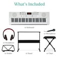 thumbnail image 5 of Best Choice Products 61-Key Beginners Electronic Keyboard Piano Set w/ LED, 3 Teaching Modes, H-Stand, Stool - White, 5 of 8